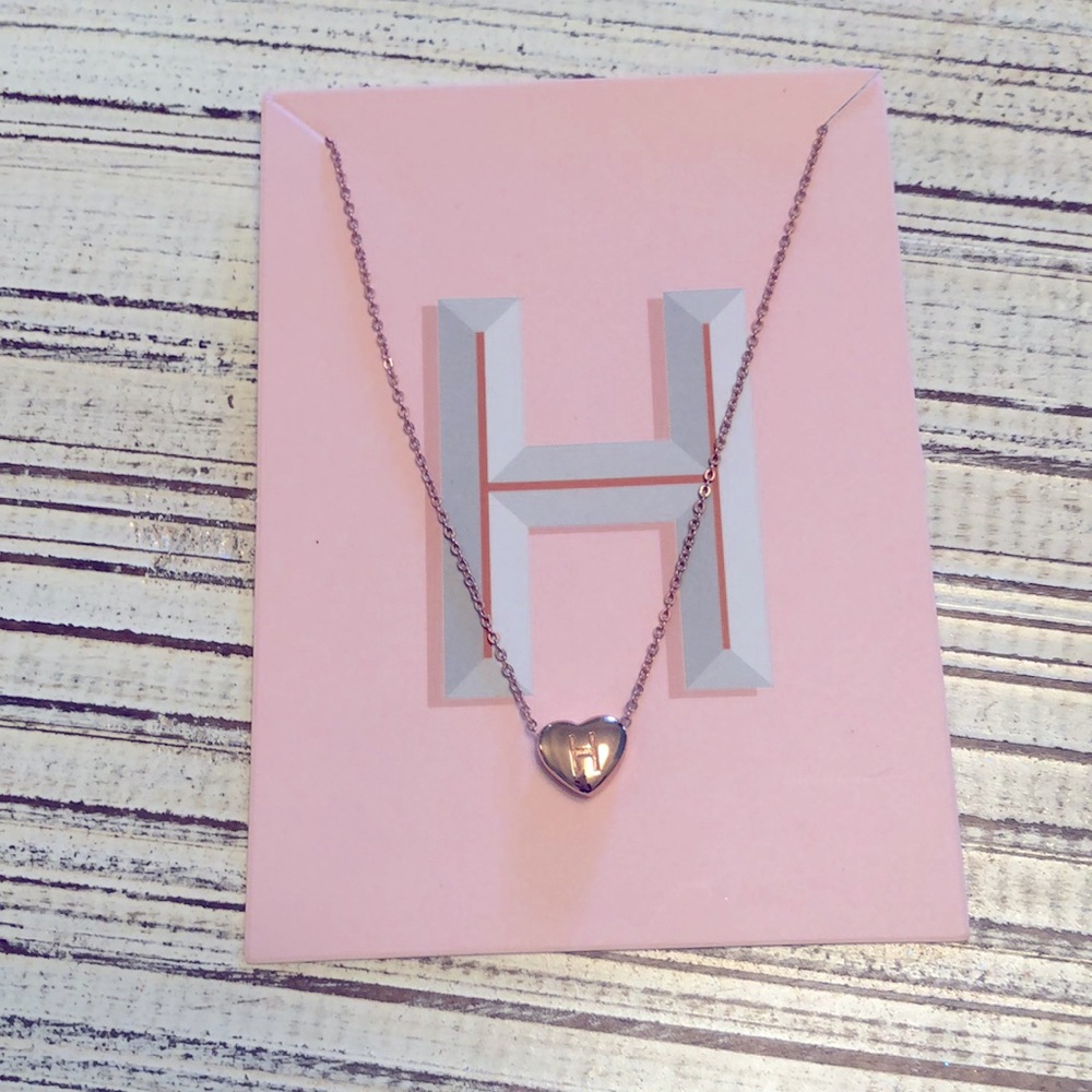 NWOT Rose-gold toned initial necklace